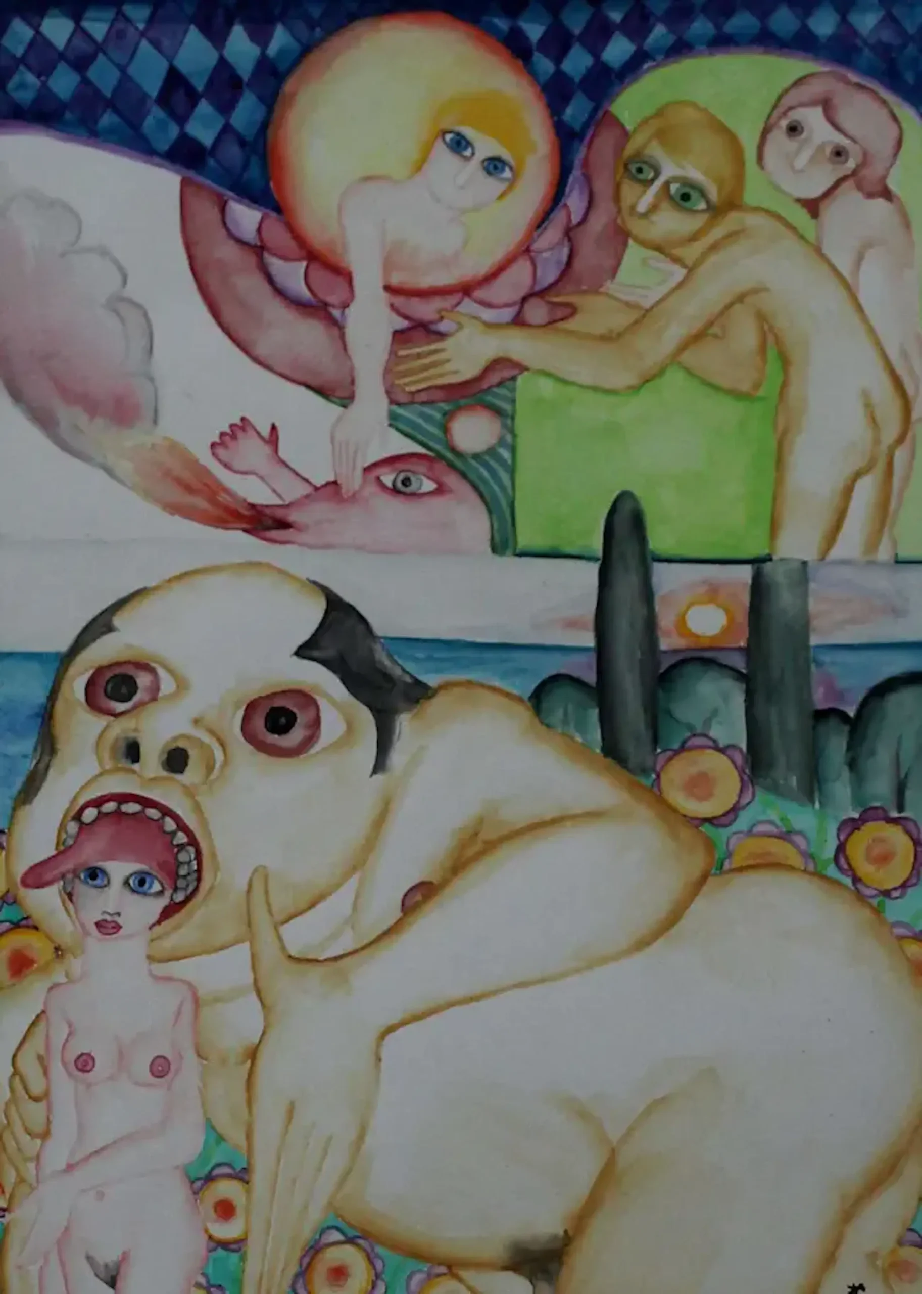 Surrealistische compositie met figuren