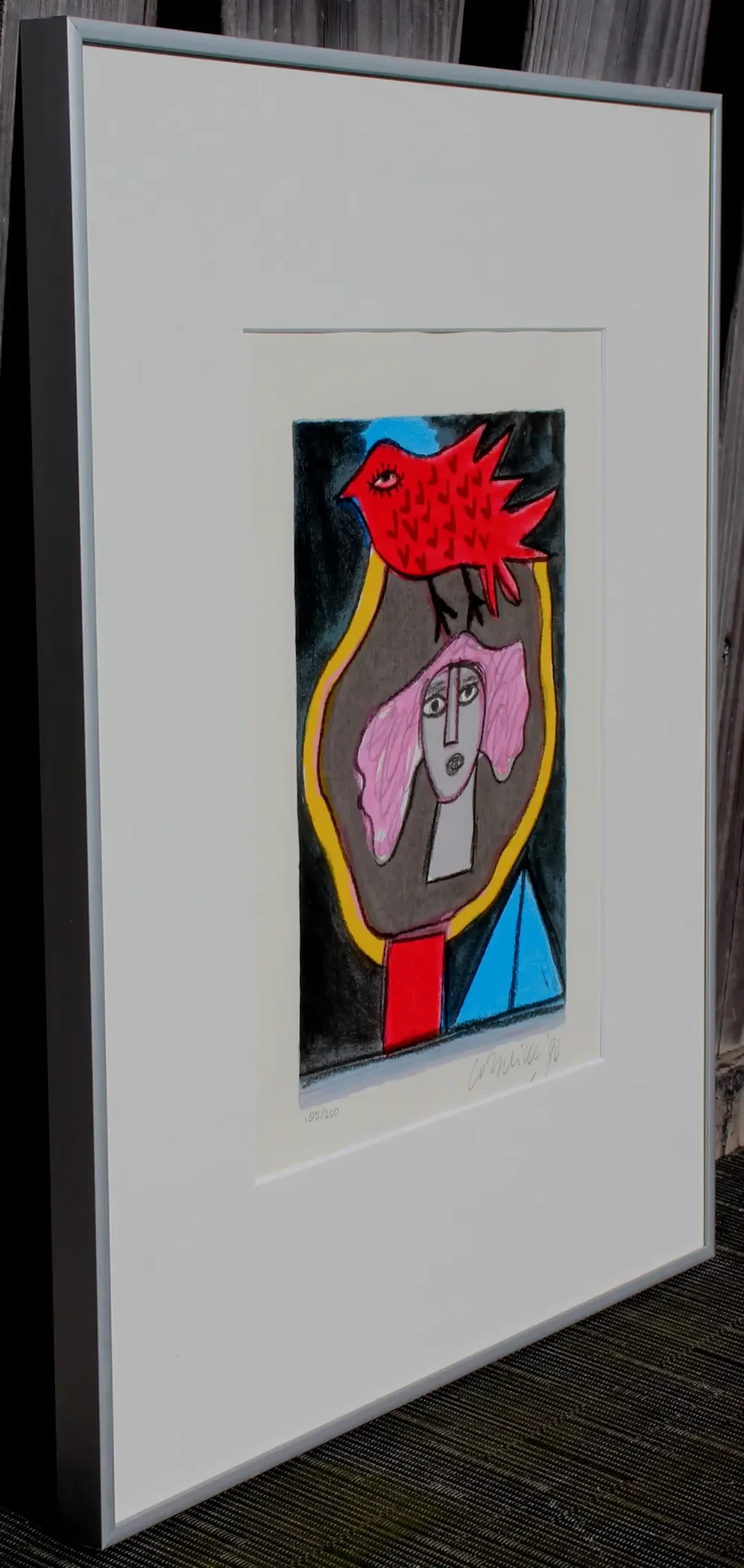 Compositie met rode vogel - Afbeelding 3